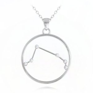MINET Stříbrný náhrdelník Stars znamení BERAN Czech Crystal