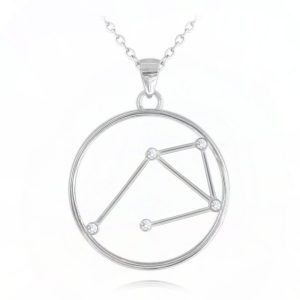MINET Stříbrný náhrdelník Stars znamení VÁHY Czech Crystal