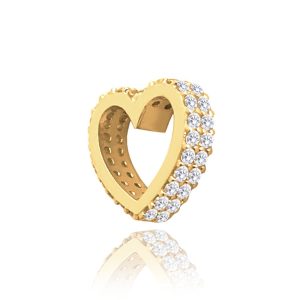 MINET Zlatý přívěs srdce s bílými zirkony Au 585/1000 1,15g