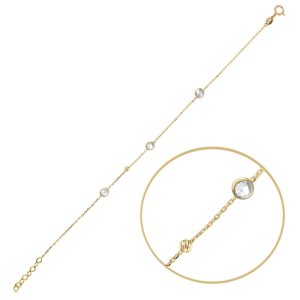 MINET Zlatý náramek se zirkony Au 585/1000 1,25g