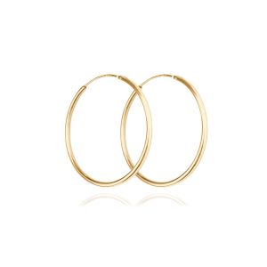 MINET Pozlacené stříbrné náušnice KRUHY 3 cm