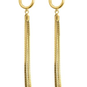 MINET Pozlacené řetízkové stříbrné visací náušnice