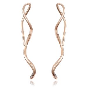 MINET Luxusní Rose gold stříbrné náušnice spirály