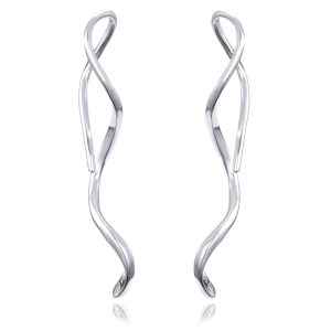 MINET Luxusní stříbrné náušnice spirály