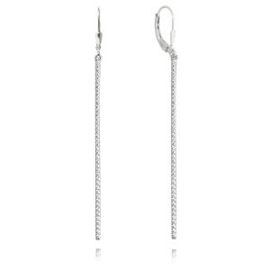 MINET Závěsné štříbrné náušnice s bílými zirkony