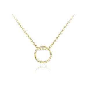 MINET Minimalistický pozlacený stříbrný náhrdelník KROUŽEK