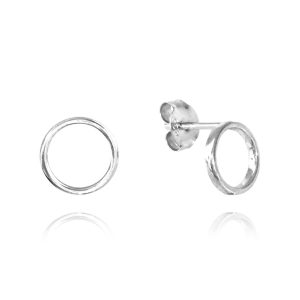 MINET Minimalistické stříbrné náušnice KROUŽKY