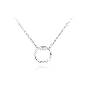 MINET Minimalistický stříbrný náhrdelník KROUŽEK