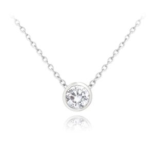 MINET Decentní stříbrný náhrdelník s bílým zirkonem