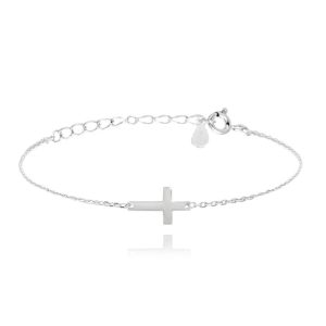 MINET Stříbrný náramek KŘÍŽ ležatý