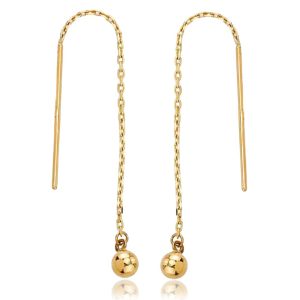 MINET Zlaté protahovací náušnice kuličky Au 585/1000 0,75g