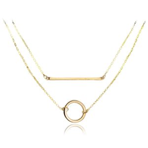 MINET Dvojitý zlatý náhrdelník Au 585/1000 3,15g