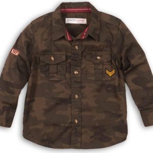 Košile chlapecká maskáčová, Minoti, YAY 10, hnědá – 68/80 | 6-12m