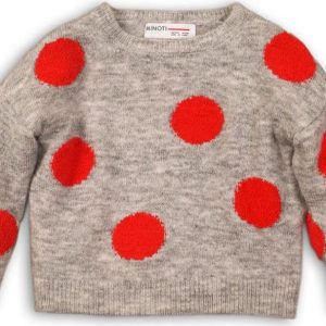 Svetr dívčí, Minoti, GANG 14, šedá – 68/80 | 6-12m
