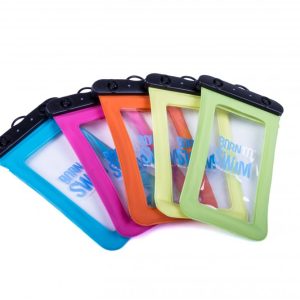 Born To Swim Voděodolný Plovoucí Obal Na Mobil Růžová11×22 Cm