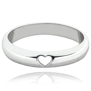 MINET+ Stříbrný snubní prsten se srdíčkem vel. 59