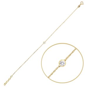 MINET Zlatý náramek se zirkonem Au 585/1000 0,65g