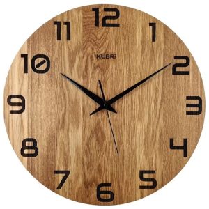 KUBRi HRC0094 – Velké dubové hodiny řízené signálem s tichým chodem