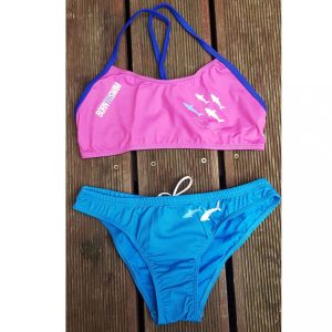 Born To Swim Dámské Bikiny – Sharks černá,  Tyrkysovál