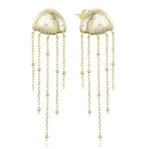 MINET Pozlacené stříbrné náušnice medúza