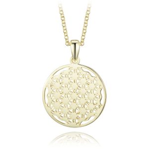 MINET Pozlacený stříbrný náhrdelník květ života