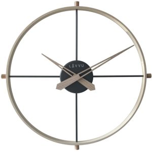 LCT4080 – LAVVU Stylové světlé dřevěné hodiny LOFT v industriálním vzhledu