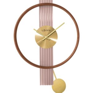 LCT4090 – LAVVU Luxusní dřevěné hodiny ART DECO se zlatými detaily