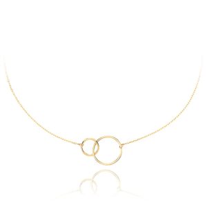 MINET Zlatý náhrdelník spojené kroužky Au 585/1000 2,45g