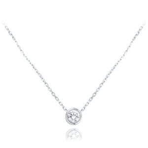 MINET Náhrdelník z bílého zlata s bílým zirkonem Au 585/1000 1,45g