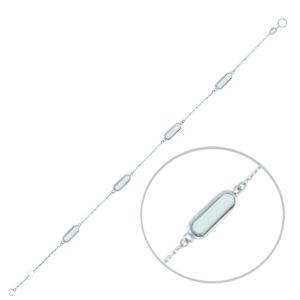 MINET Elegantní náramek z bílého zlata s modrými kameny Au 585/1000 1,80g