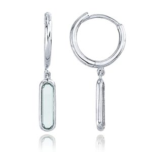 MINET Moderní náušnice z bílého zlata s modrými kameny Au 585/1000 1,80g