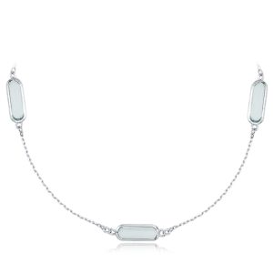 MINET Elegantní náhrdelník z bílého zlata s modrými kameny Au 585/1000 2,90g