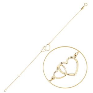 MINET Zlatý náramek se srdíčky Au 585/1000 1,05g