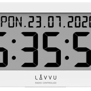 Bílé digitální hodiny s češtinou LAVVU MODIG řízené rádiovým signálem LCX0010