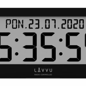 Černé digitální hodiny s češtinou LAVVU MODIG řízené rádiovým signálem LCX0011