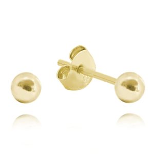 MINET Pozlacené stříbrné náušnice KULIČKY MALÉ 3 mm