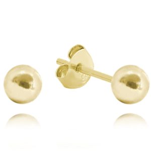 MINET Pozlacené stříbrné náušnice KULIČKY 5 mm