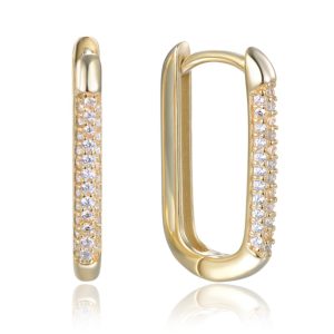 MINET Pozlacené stříbrné náušnice se zirkony v italském stylu