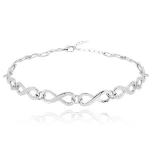 MINET Stříbrný náramek NEKONEČNO