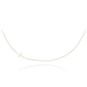 MINET Zlatý náhrdelník s ležatým křížkem Au 585/1000 1,15g