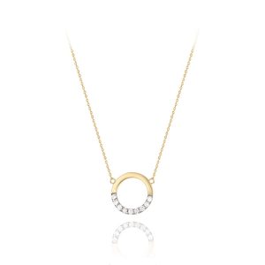 MINET Zlatý náhrdelník s bílými zirkony Au 585/1000 1,35g