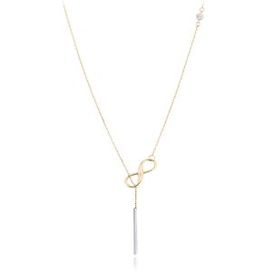 MINET Zlatý náhrdelník nekonečno se zirkonem Au 585/1000 1,65g