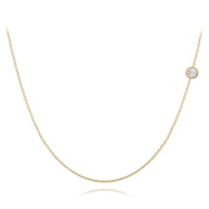 MINET Zlatý náhrdelník s bílým zirkonem Au 585/1000 1,85g