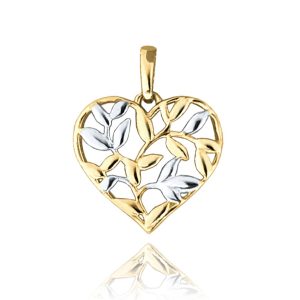 MINET Zlatý přívěs srdce s lístky Au 585/1000 0,80g