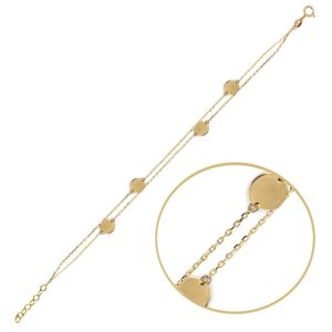 MINET Elegantní zlatý náramek s dekorativními kolečky Au 585/1000 1,20g