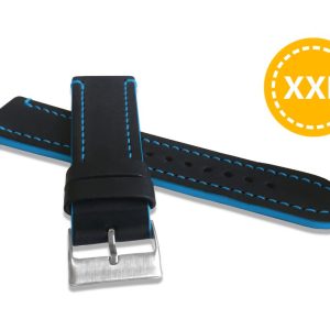 Prodloužený modře prošitý řemínek LAVVU TAILOR z luxusní kůže Top Grain – 20 XXL
