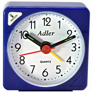 Adler RE03 modrý – malý budíček s osvětlením