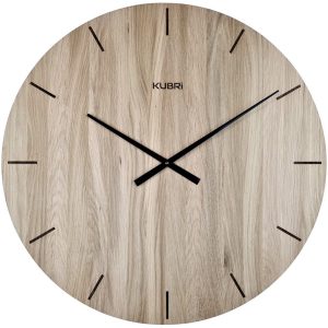 KUBRi 0121 – velké dubové hodiny české výroby o průměru 60 cm