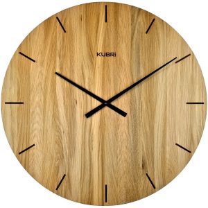 KUBRi 0123 – velké dubové hodiny české výroby o průměru 60 cm