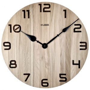 KUBRi 0124 – obrovské dubové hodiny české výroby o průměru 60 cm